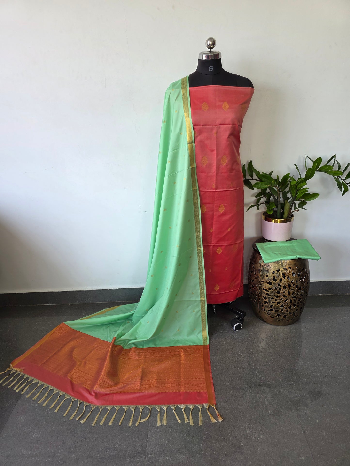 Kanchivaram semi softsilk salwar set - KS15