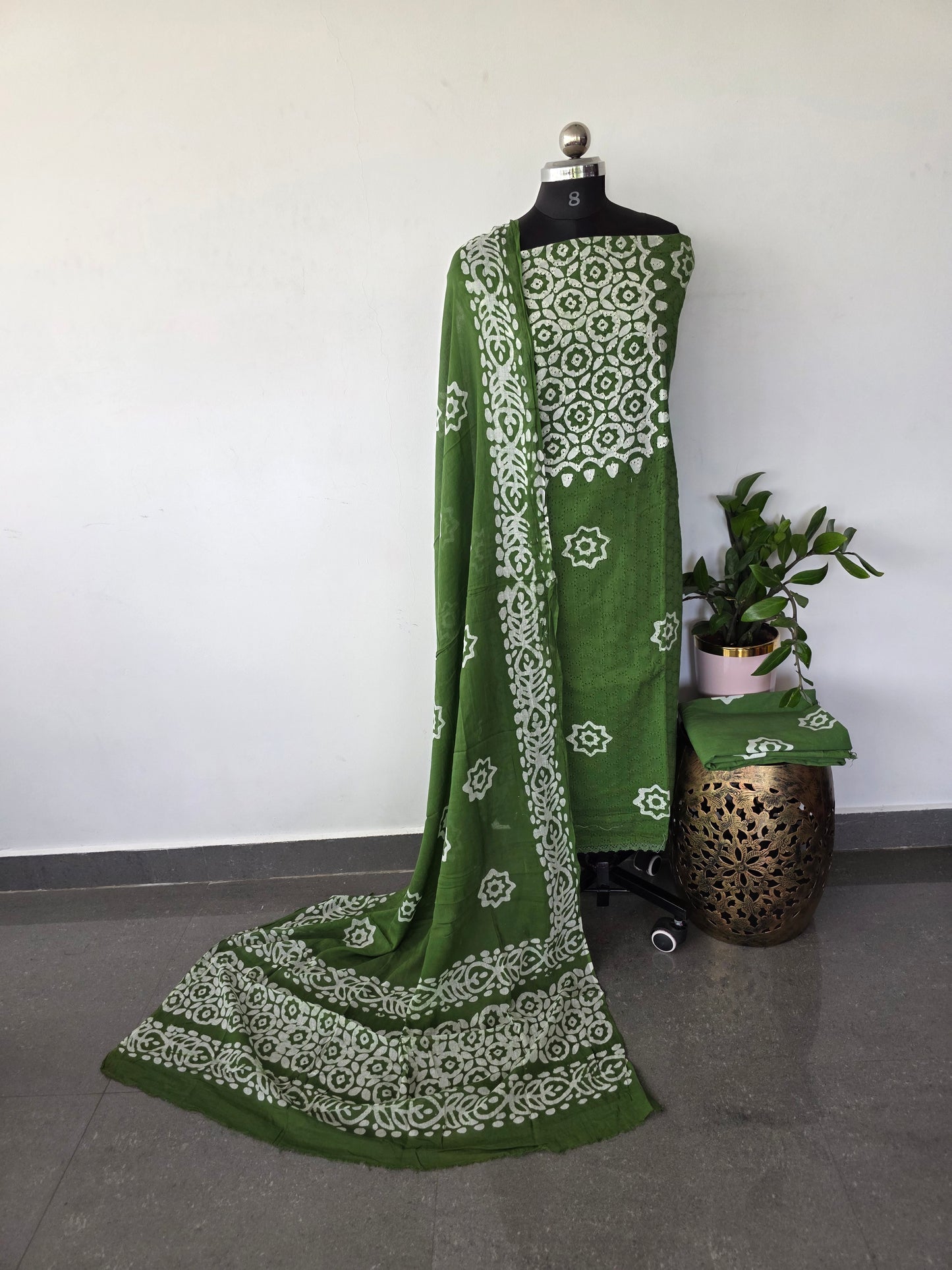 Schiffli batik cotton set - BA217