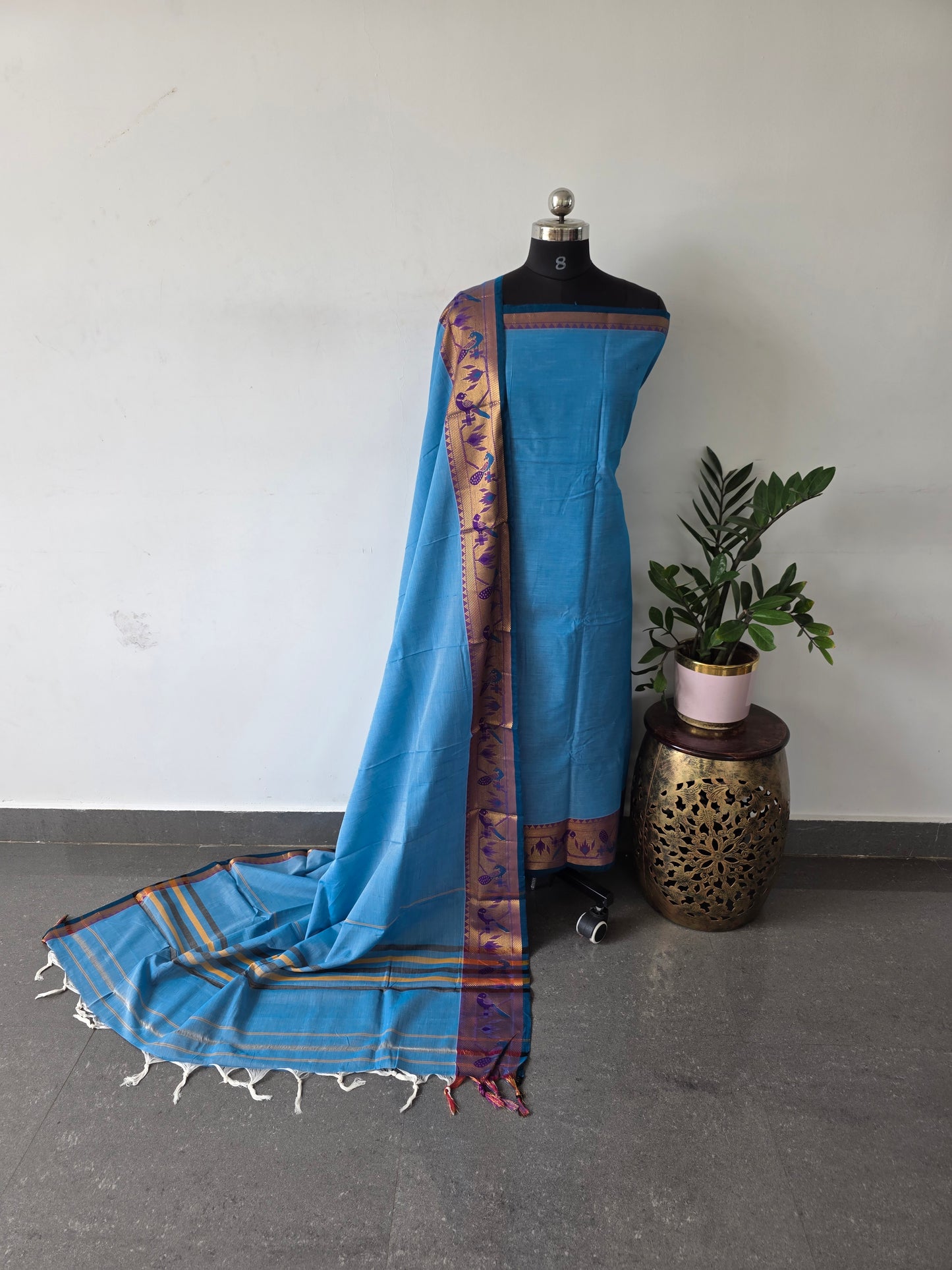 Premium Narayanapet salwar set with paithani border - NS6