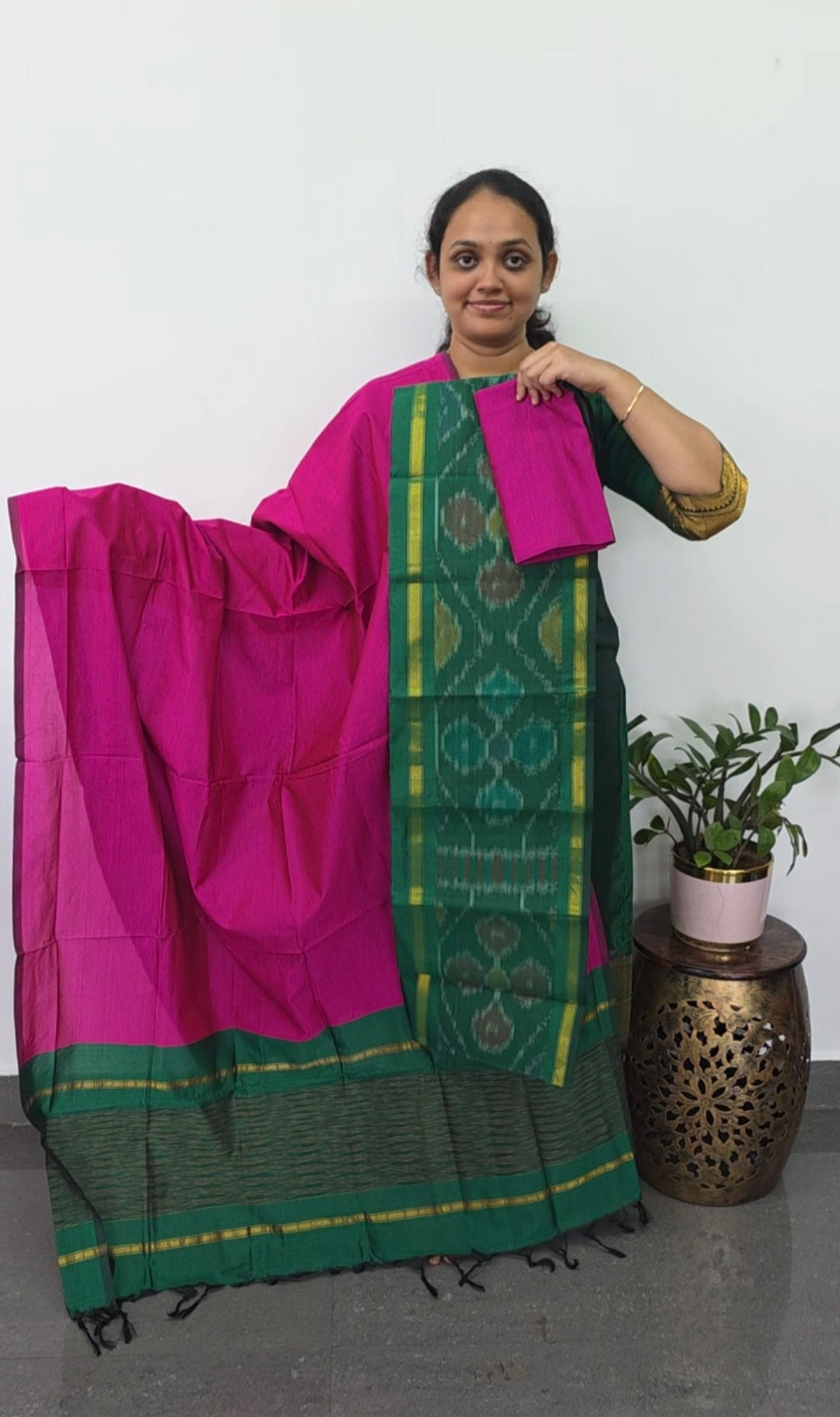 Pochampally sico set with ikkat damn -SD419