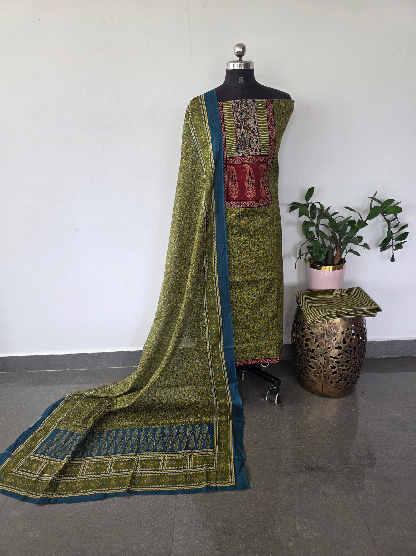 Premium cotton with kalamkari yoke set-SA13