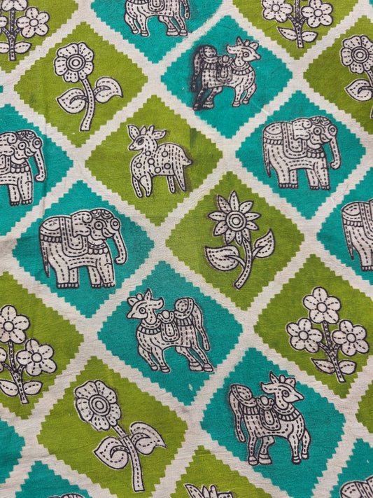 Pure kalamkari cotton running material (1 meter)- KM31