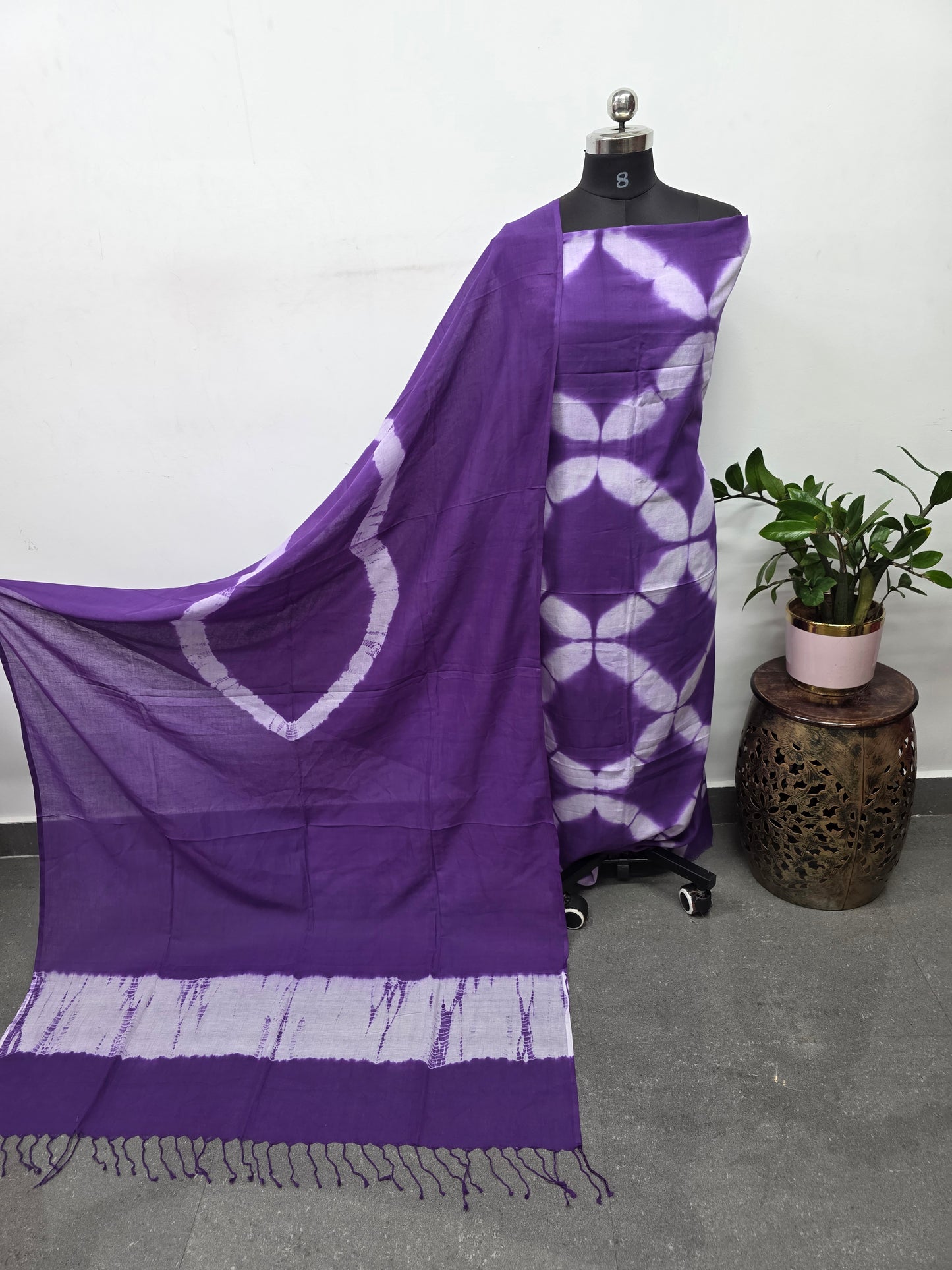 Mul cotton clamp-dyed salwar set - BAA87