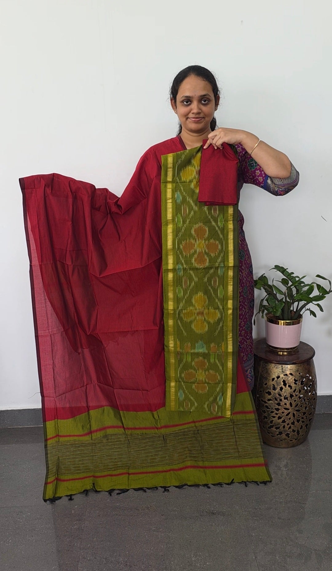 Pochampally sico set with ikkat damn - SD535