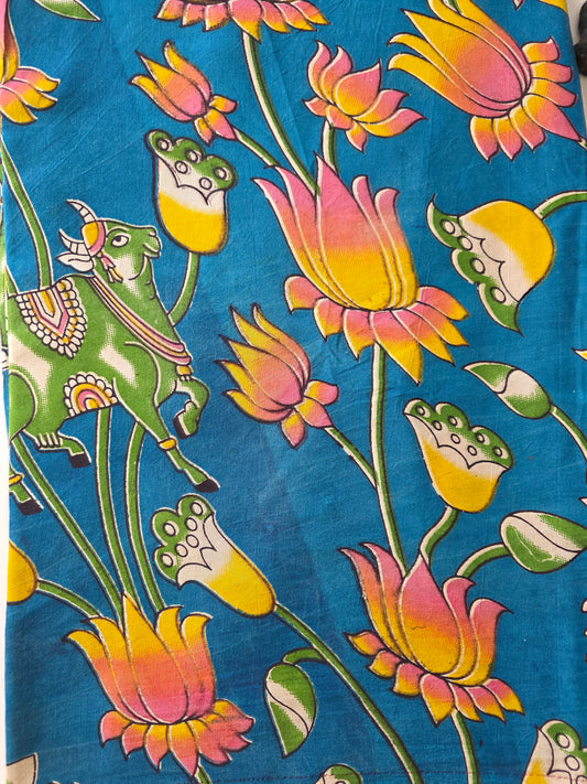 Pure silk kalamkari running material ( 2.50 mtrs ) - RN7