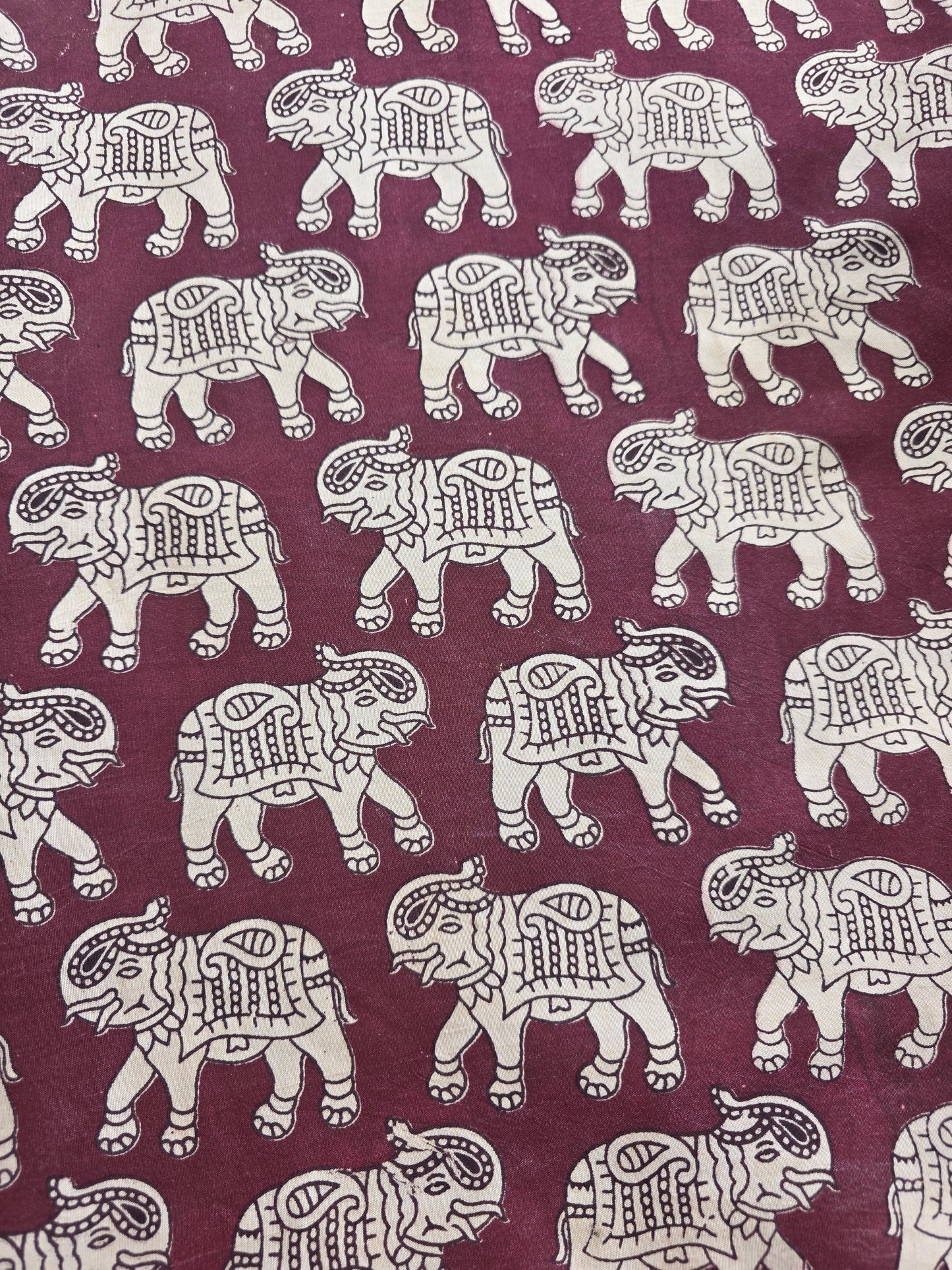 Pure chennuri silk kalamkari running material (0.5 meter)- KM71