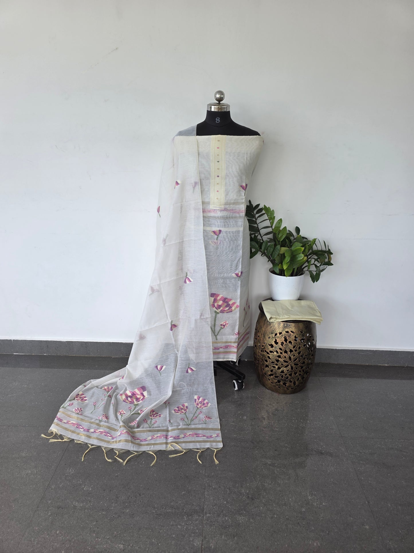 Premium jamdhani silk cotton set - PJ6