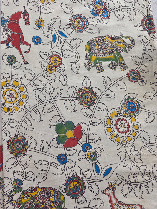 Pure kalamkari cotton running material (1 meter)- KM45