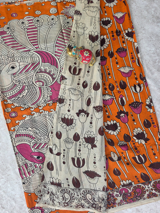 Pure kalamkari cotton saree  - KS10