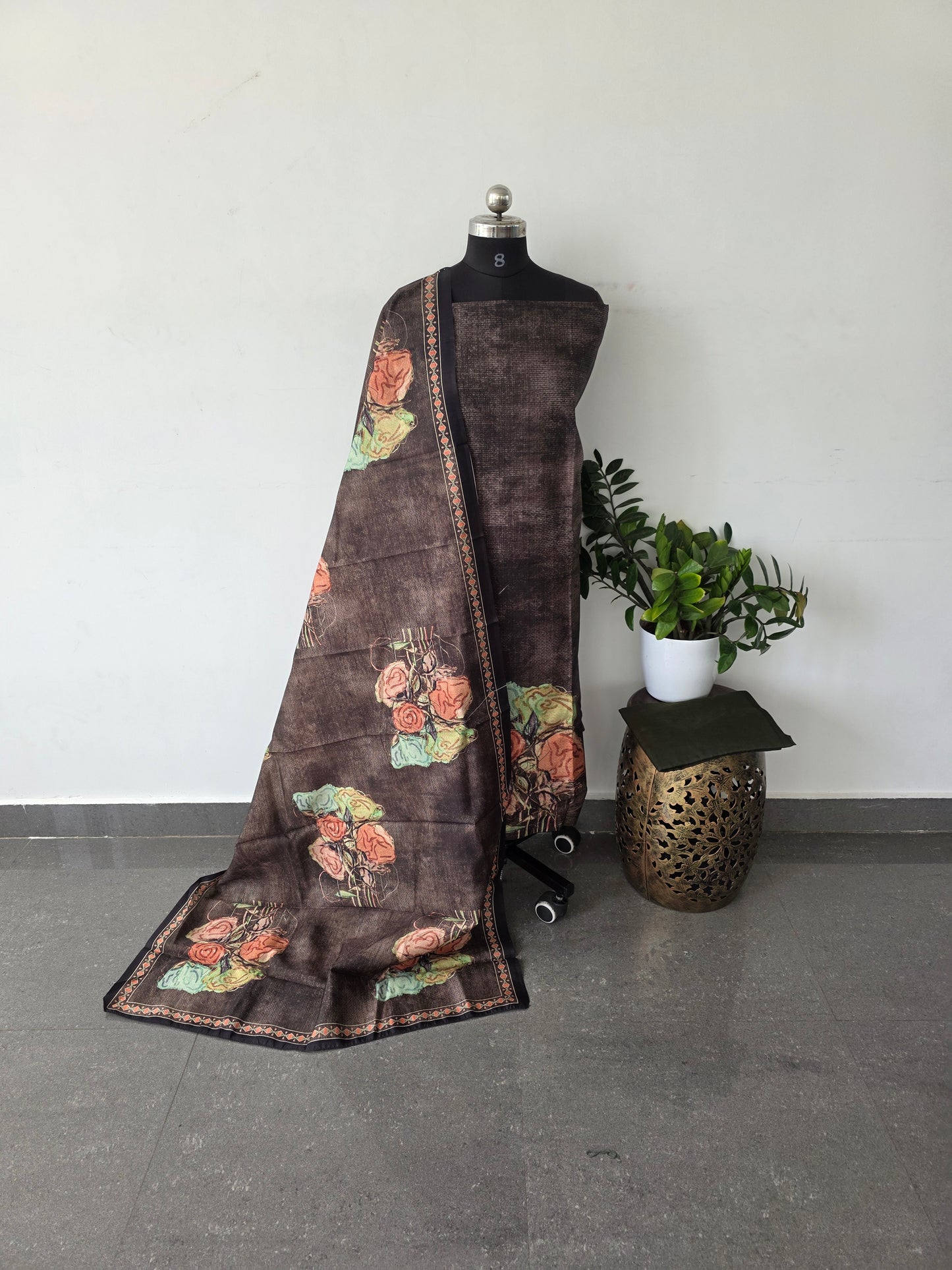 Premium semi tussar silk set -Sd119