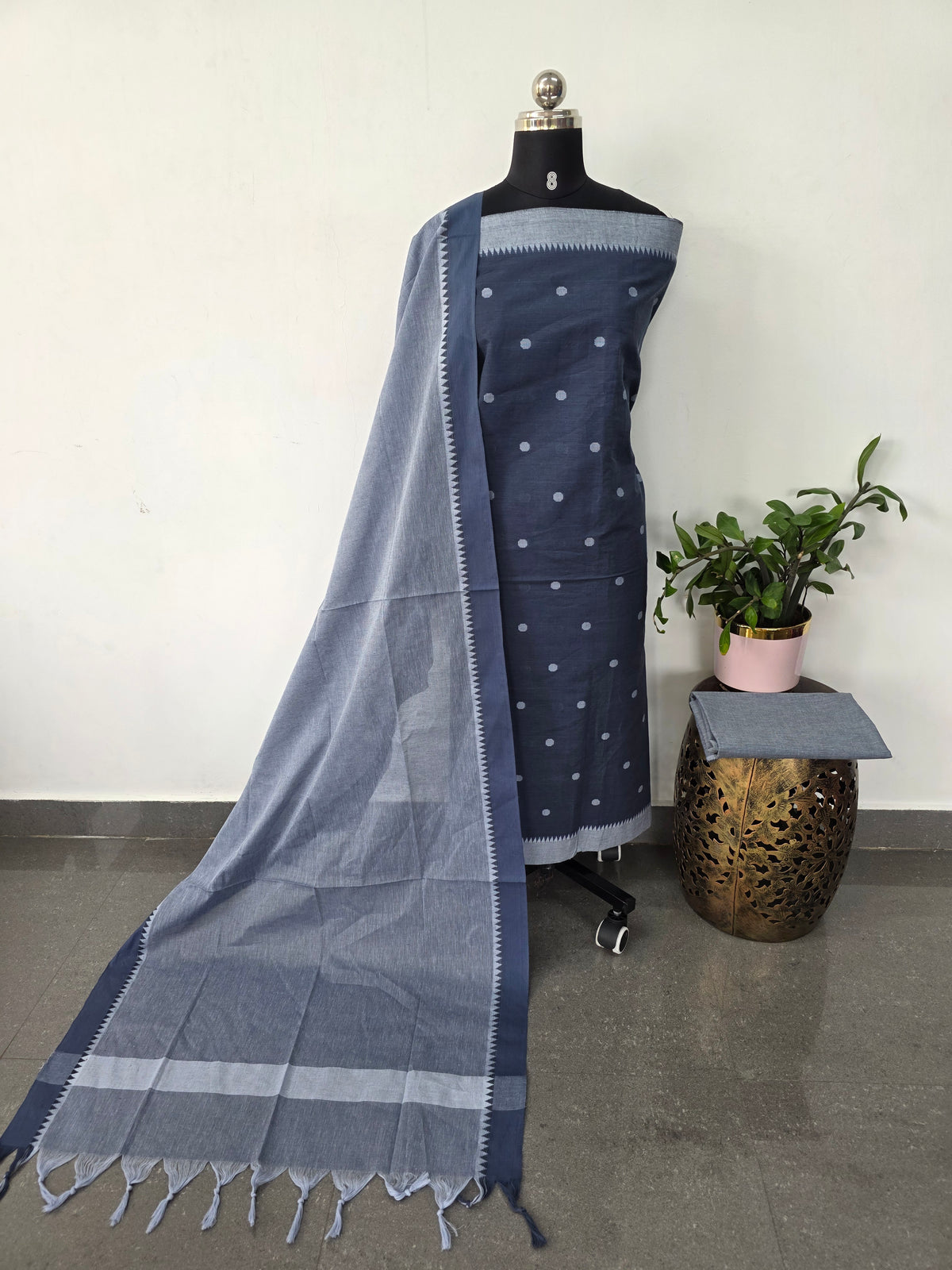 Temple border coin butta south cotton set - HA131