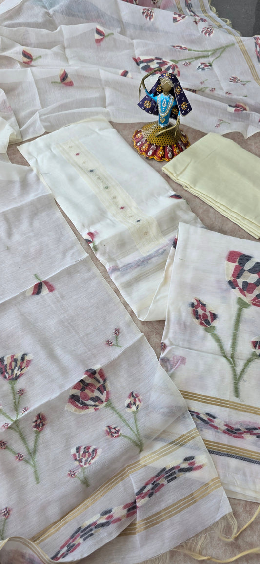 Premium jamdhani silk cotton set - PJ8