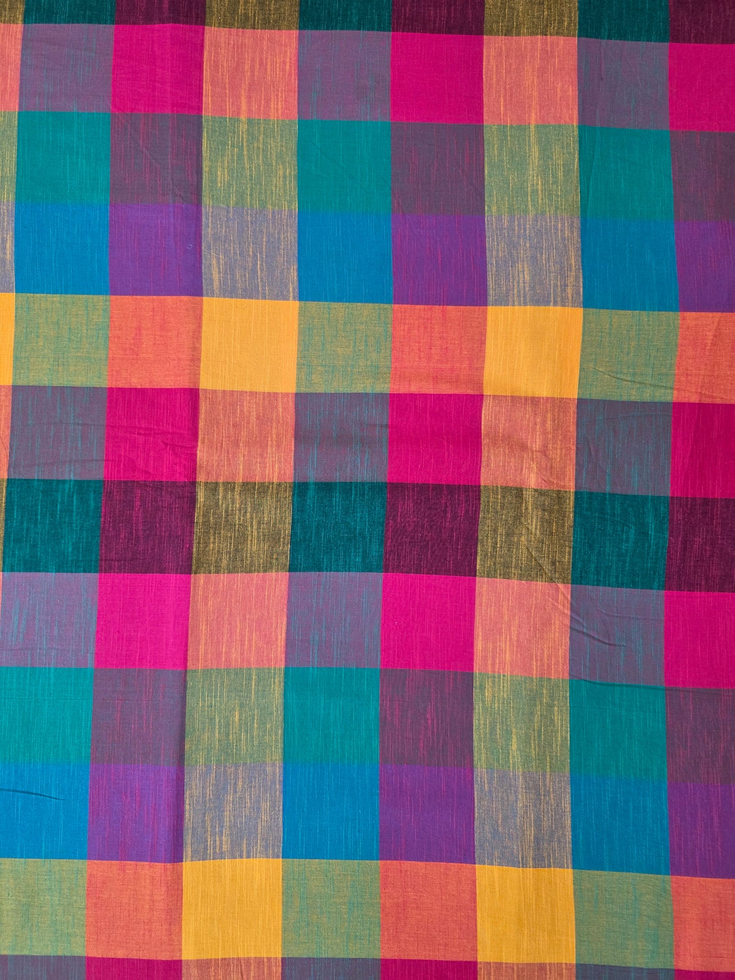 Madras kattam prewashed textured running material (1 mtr) - MD23 (4 inches*4 inches)