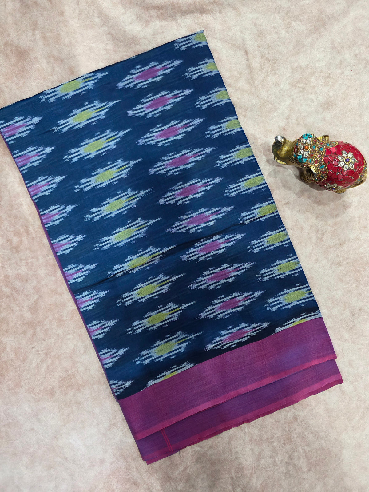 Mercerised warp ikkat saree - WW206