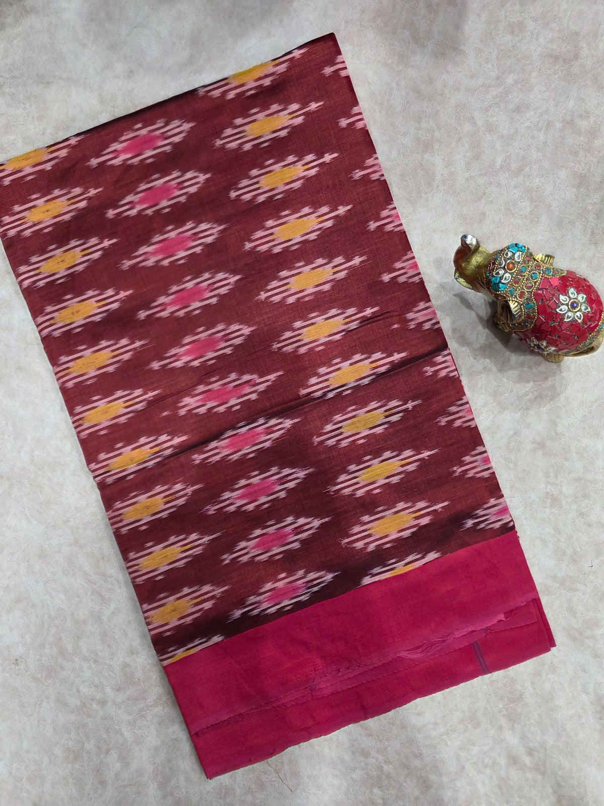 Mercerised warp ikkat saree - WW298