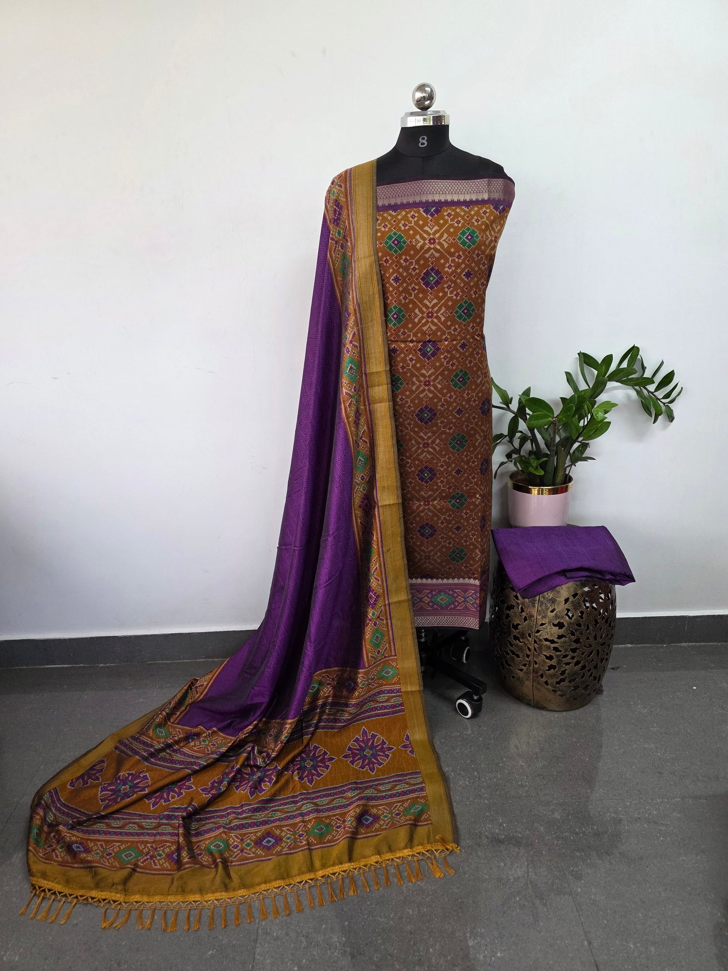 Premium semi Patola silk set - PK65