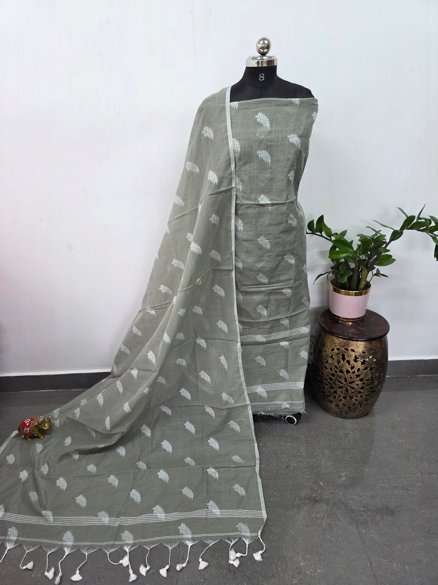 Premium Silk cotton jamdhani set - AV313