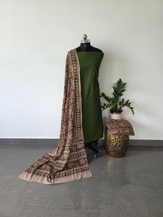 Handblock pure kalamkari cotton set  - HA6