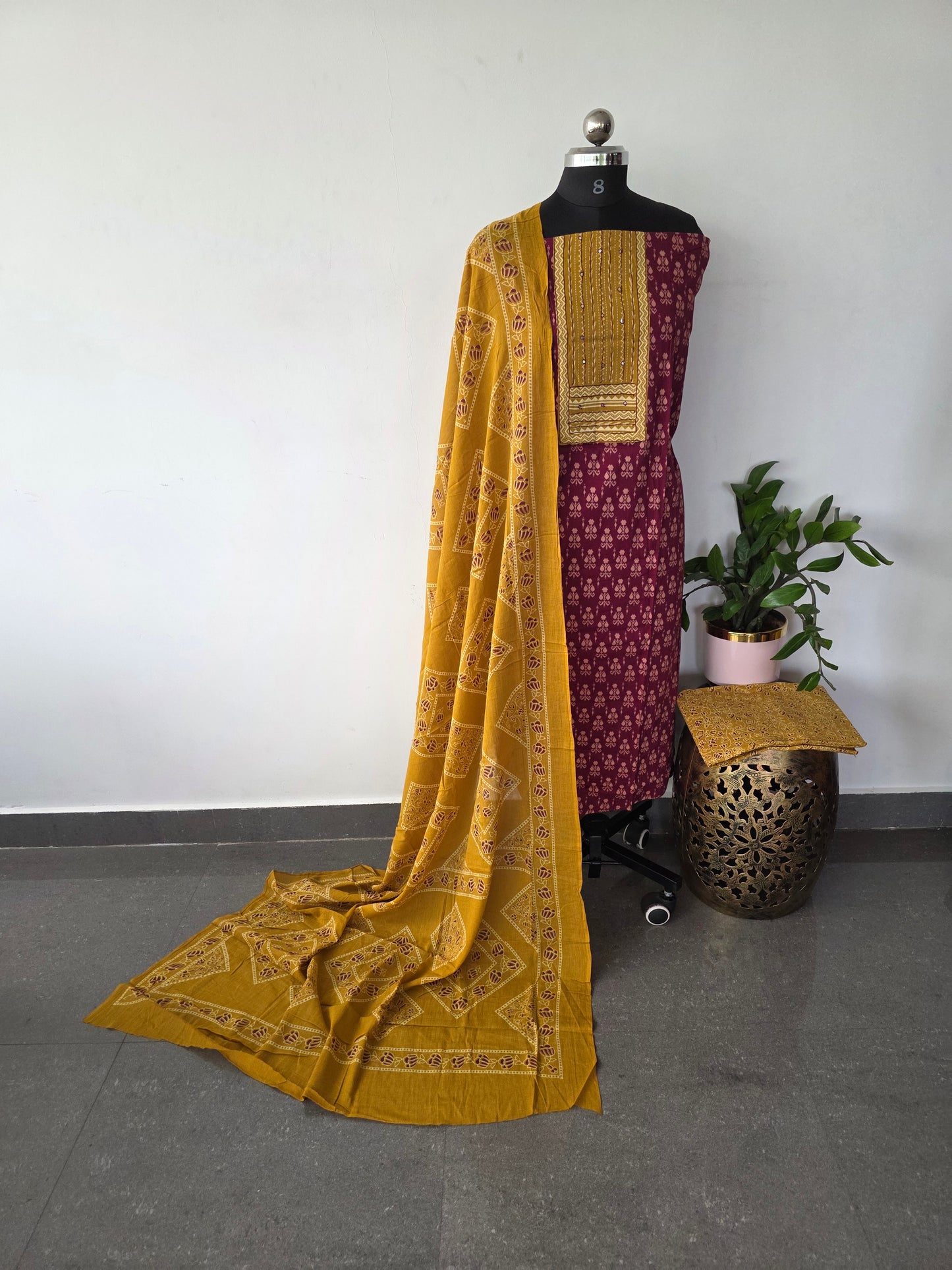 Gamthi ajrakh cotton set - BA290