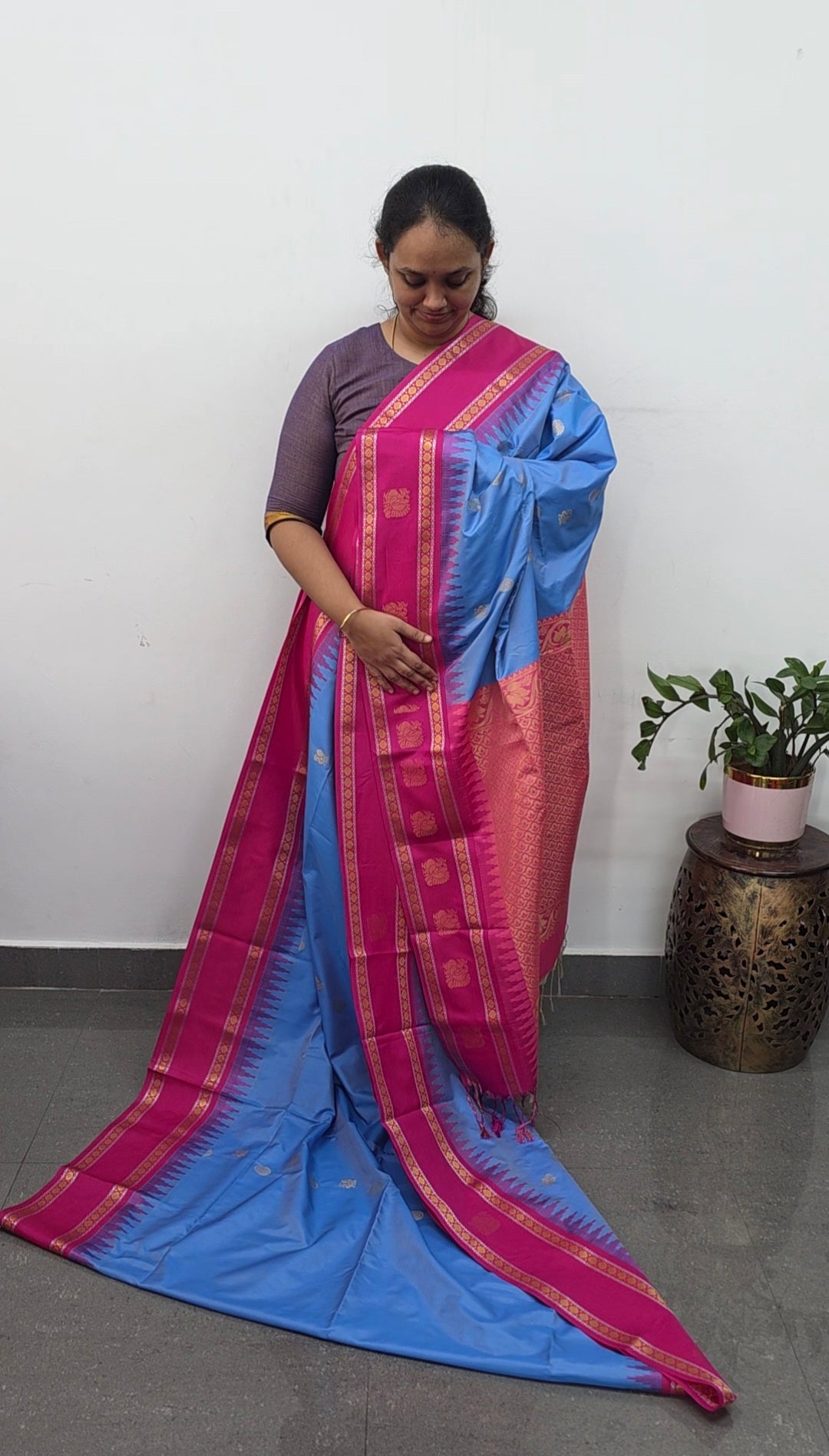 Gadwal semi soft silk saree - GS56