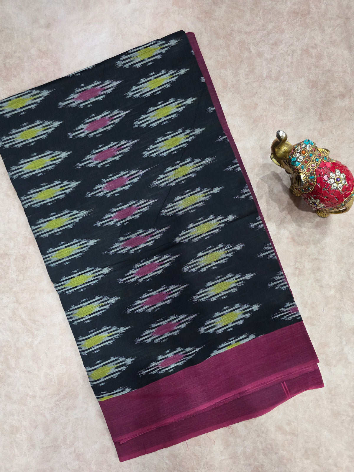 Mercerised warp ikkat saree - WW288
