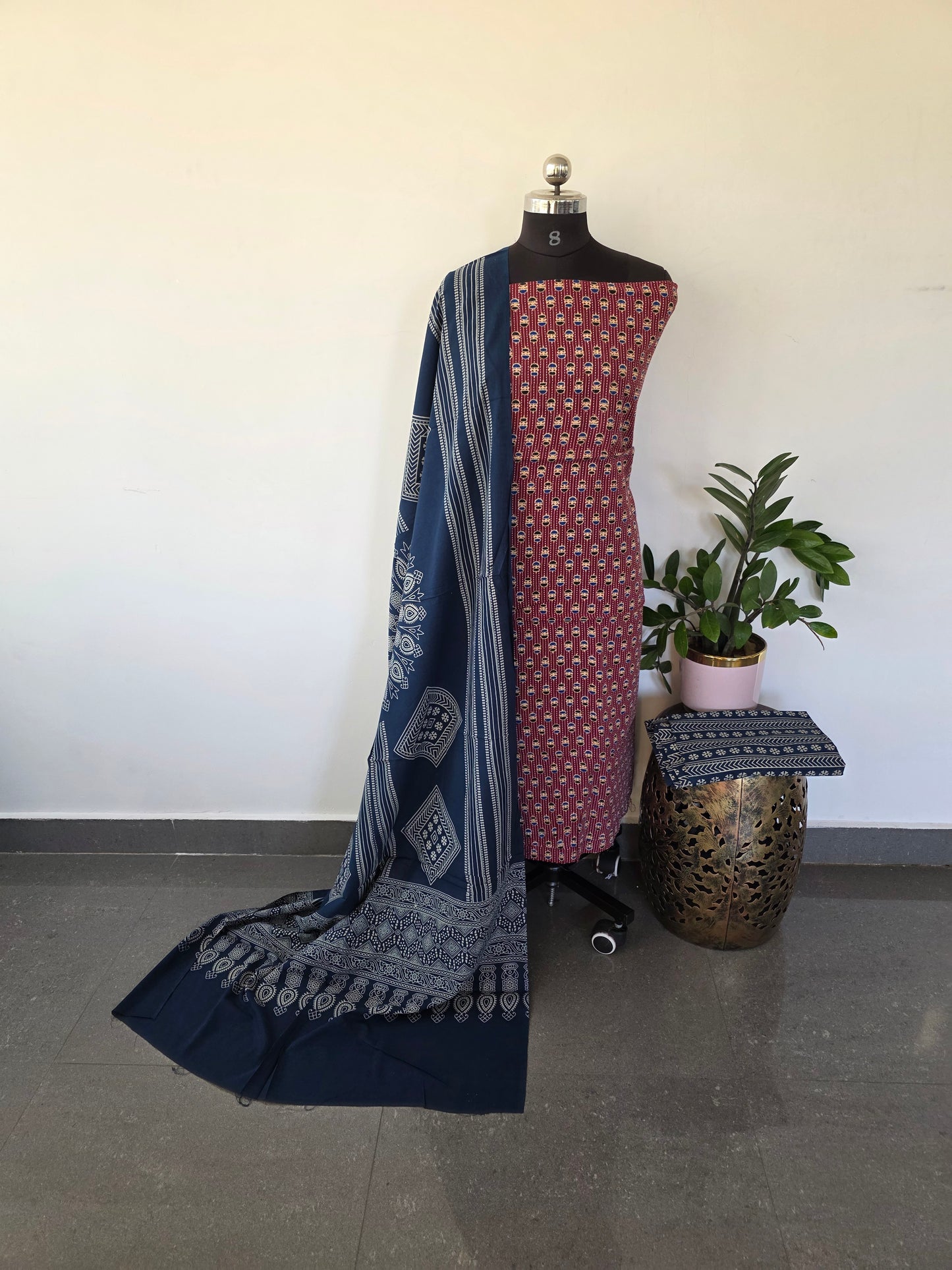 Pure kantha Ajrakh cotton set - VC20