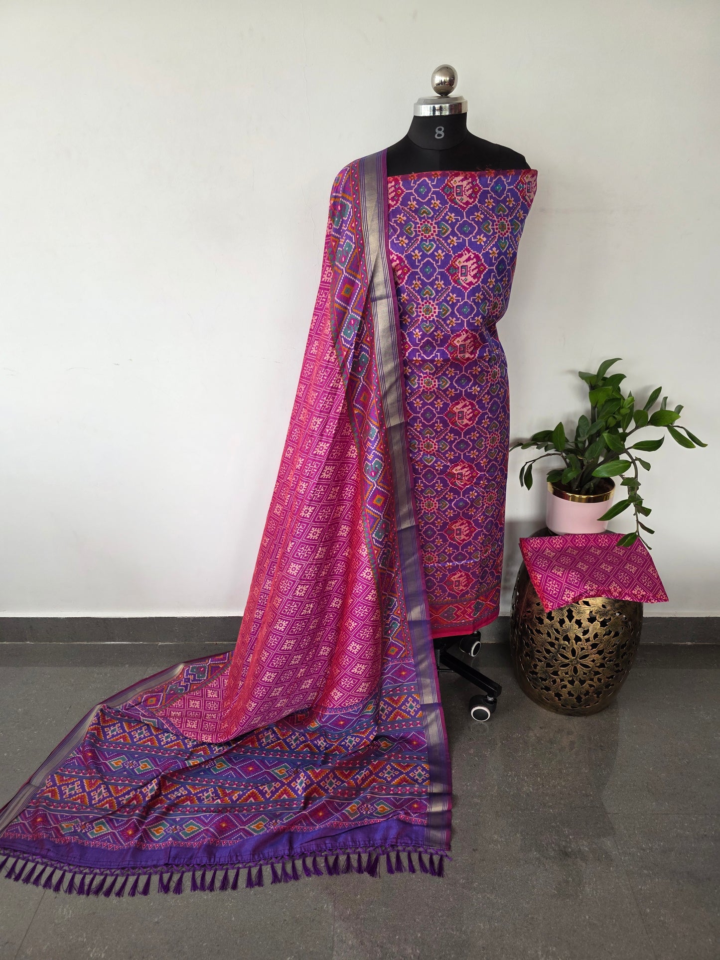 Premium semi Patola silk set - PK49