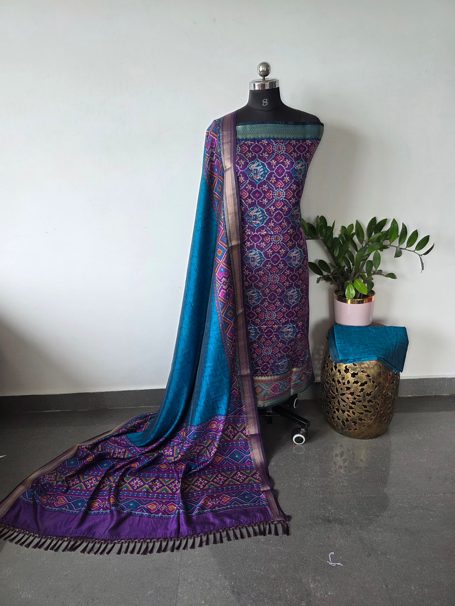 Premium semi Patola silk set - PK70
