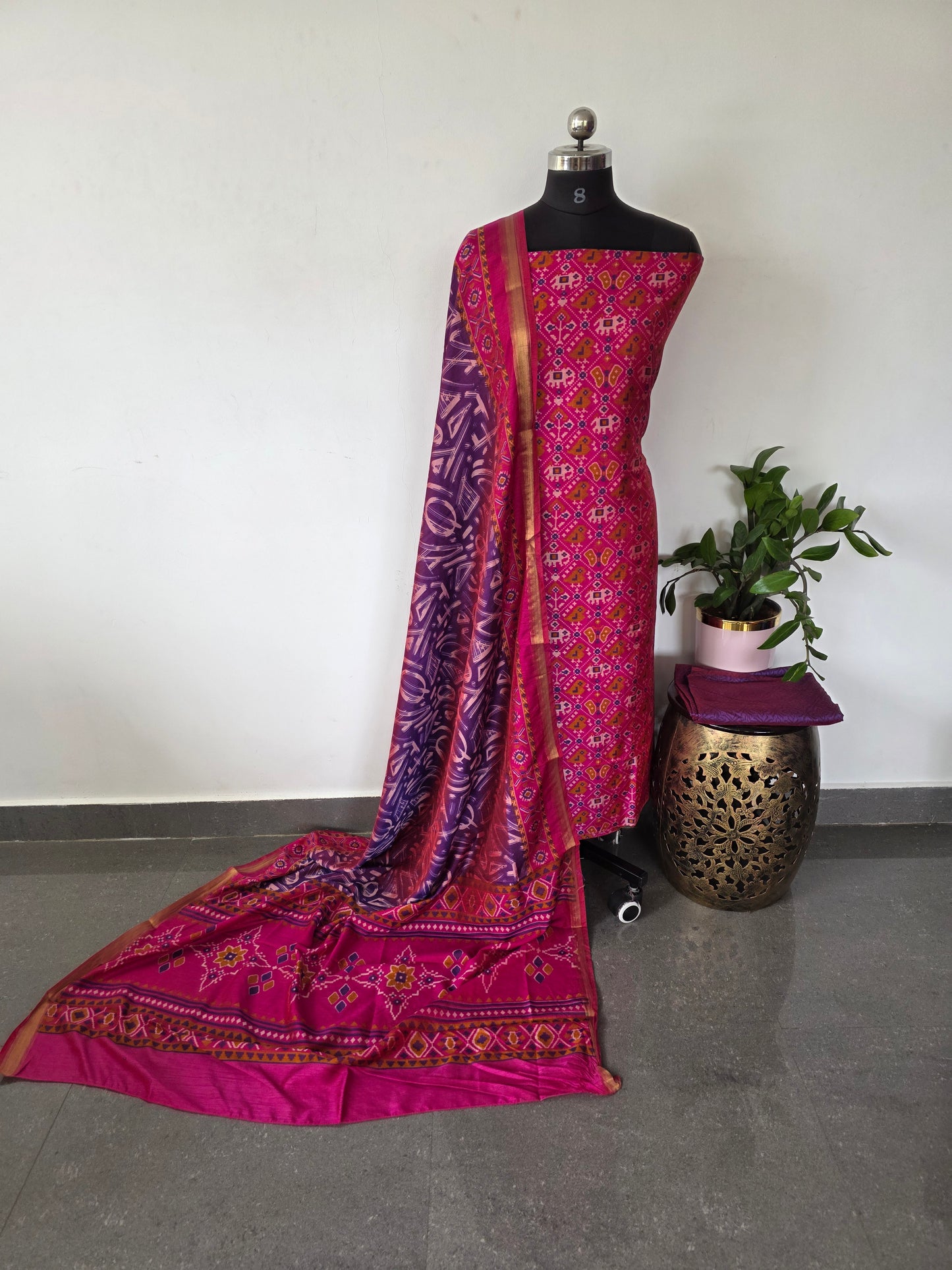 Premium semi Patola silk set - PK60
