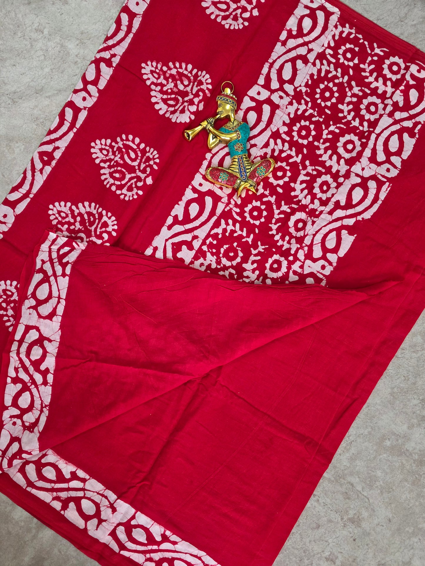 Handblock Jaipuri pure cotton saree - JA540