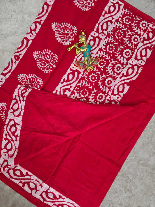 Handblock Jaipuri pure cotton saree - JA540