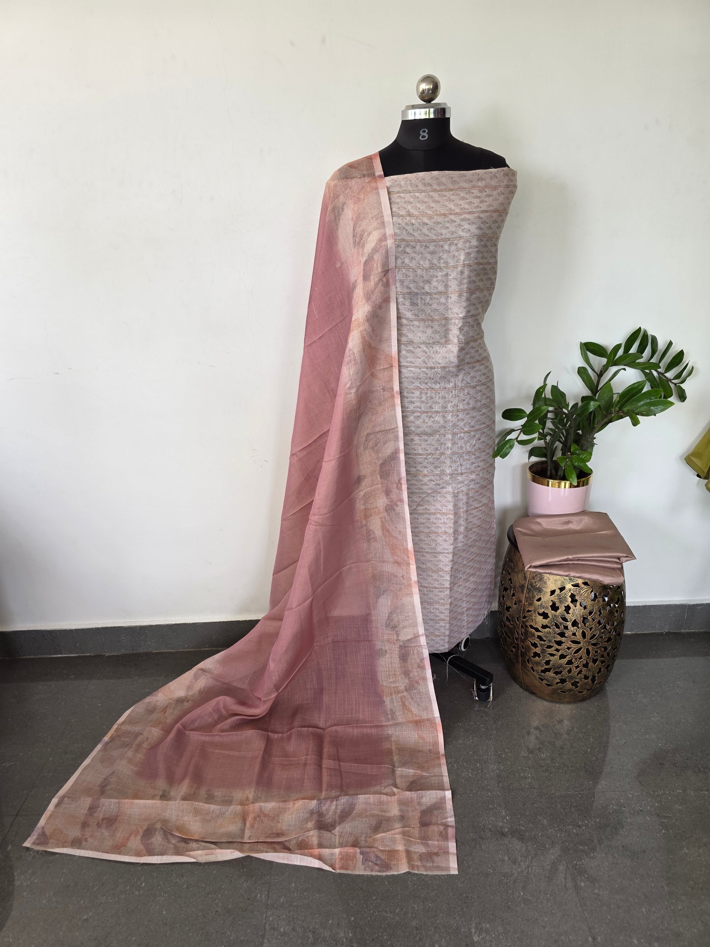 Fancy tussar silk set - CLA419