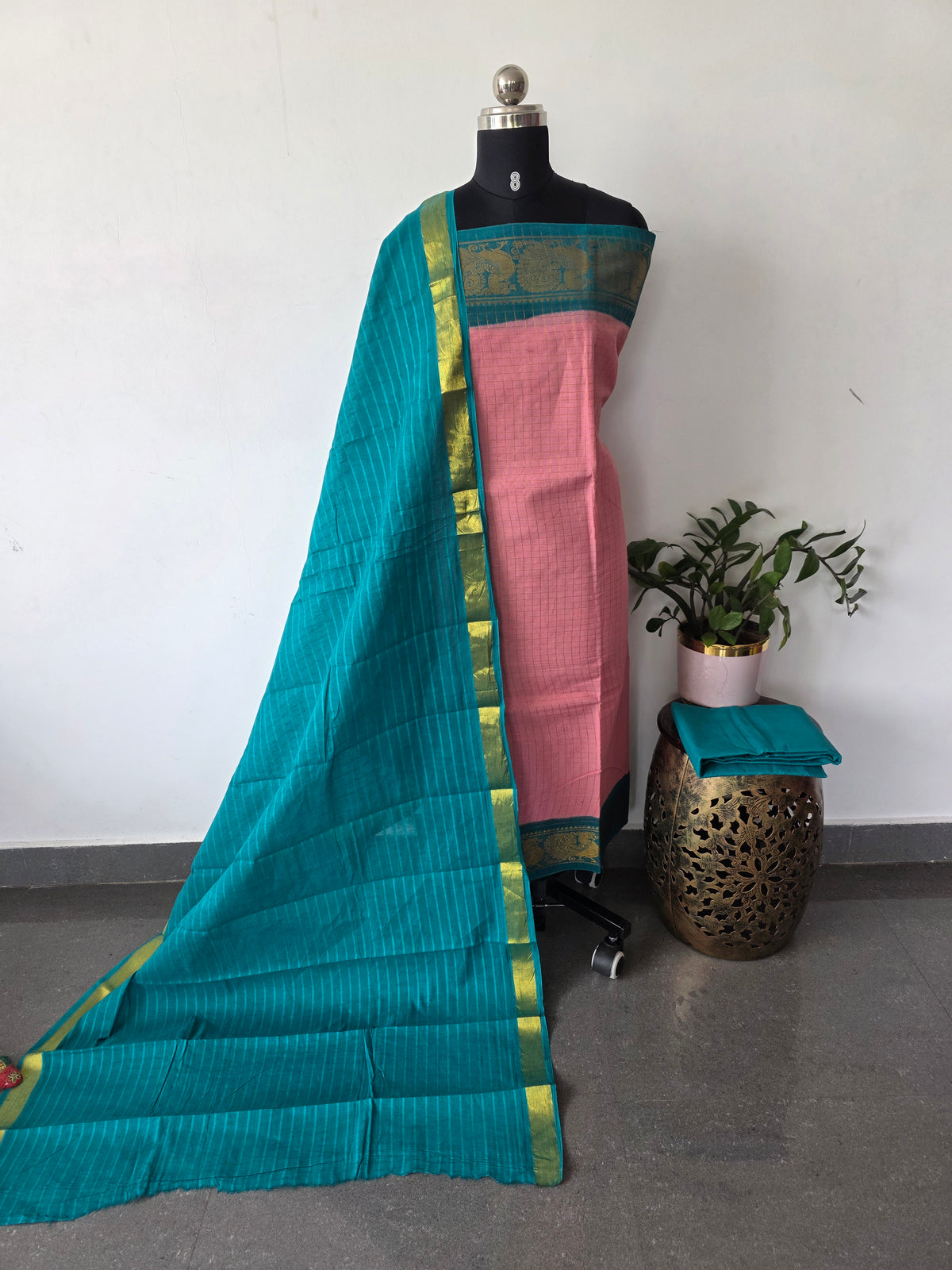 Madurai sungudi zari kattam salwar set -MS141