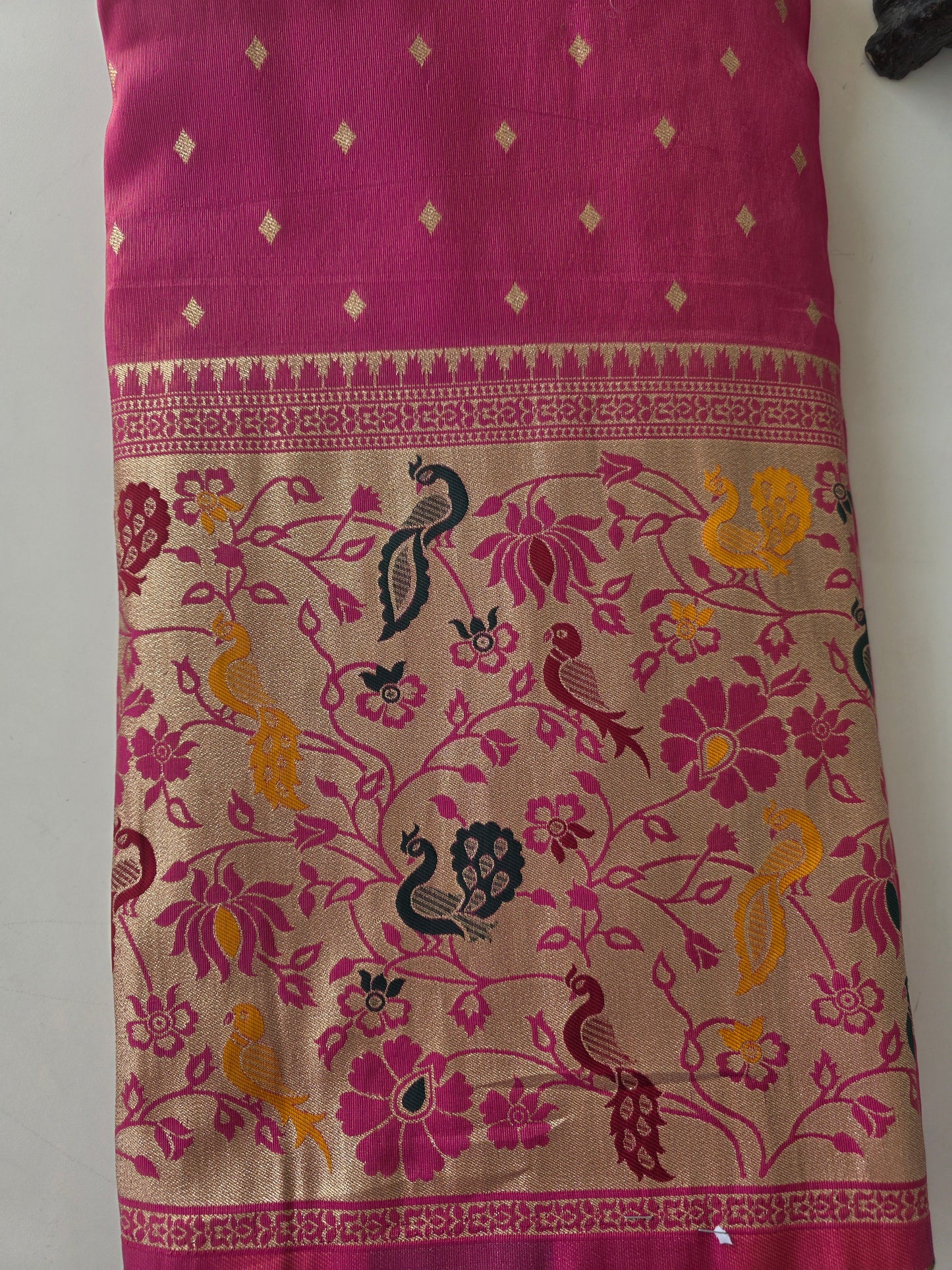Premium cosmos silk paithani running material ( 1 mtrs ) - PRM3