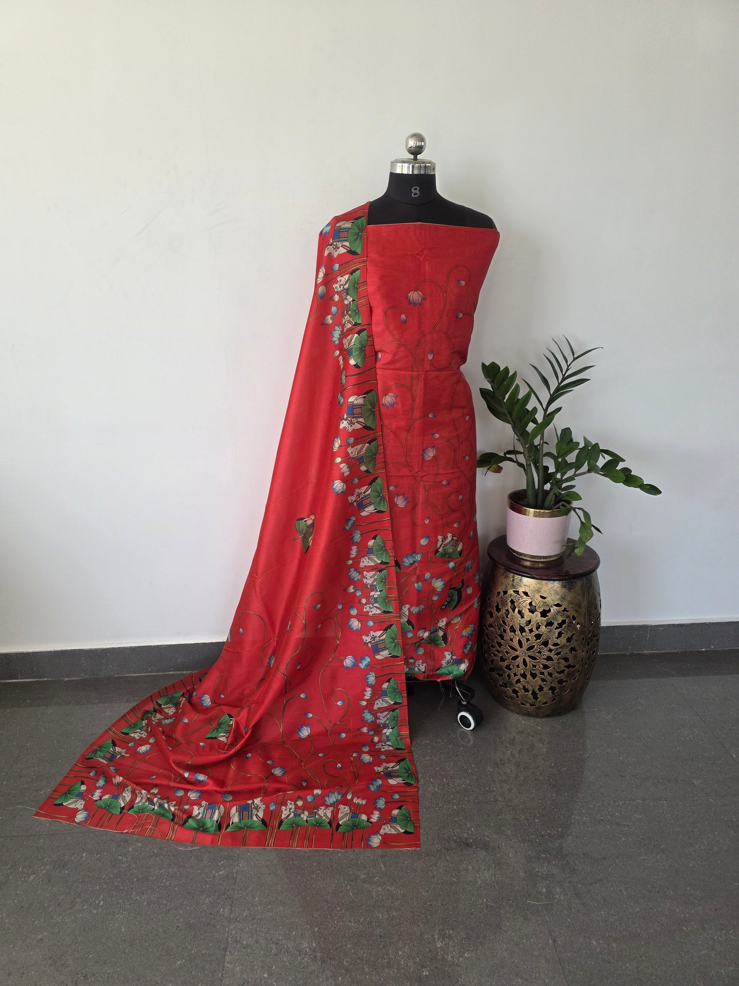Fancy digital picwai kalamkari salwar set - red
