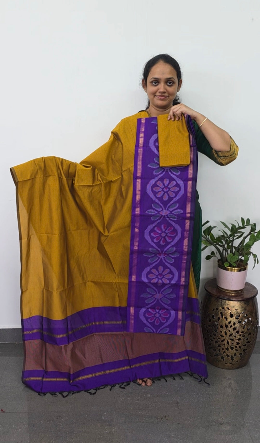 Pochampally sico set with ikkat damn -SD411
