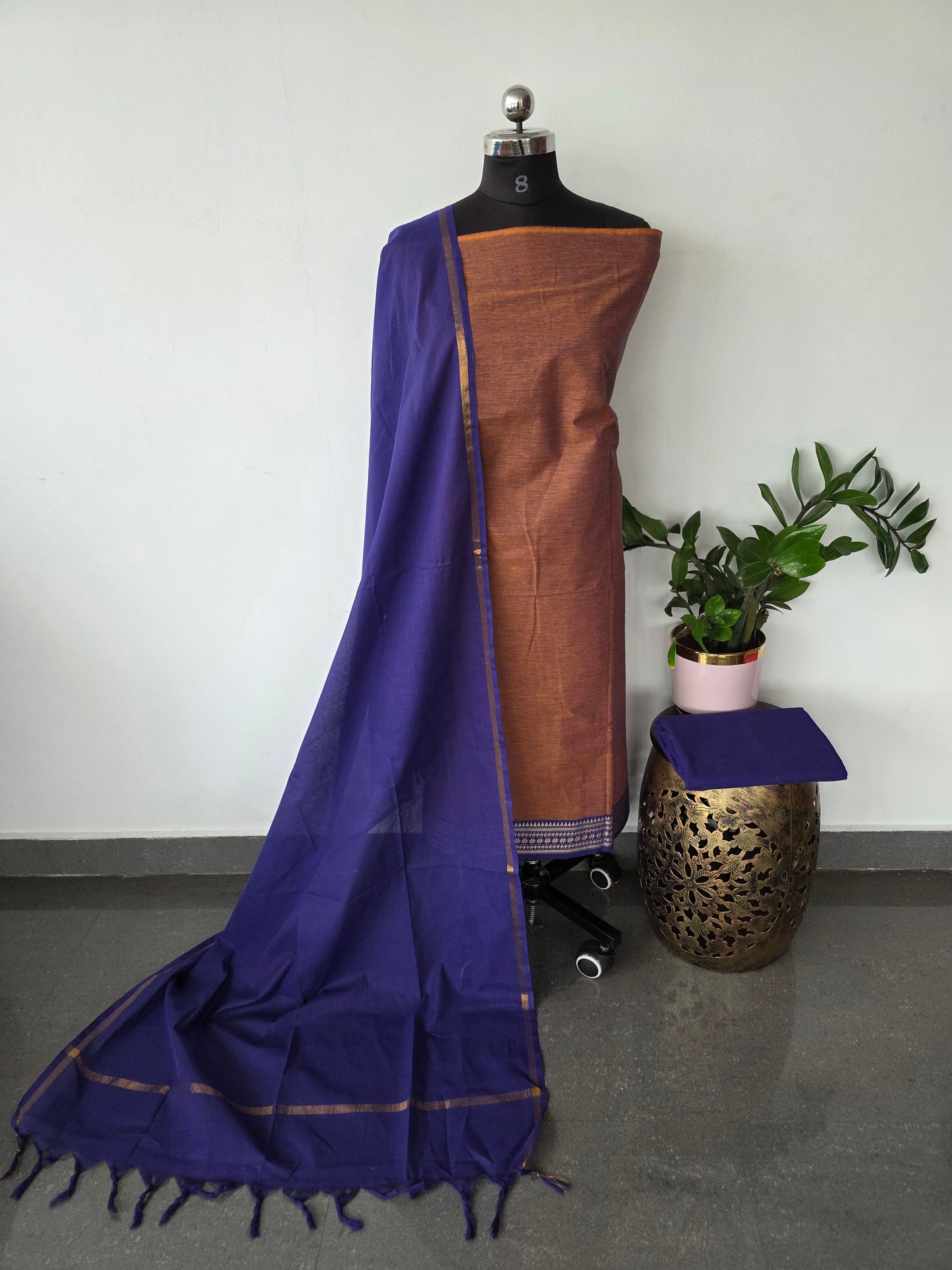Pure south cotton with kanchi border set - HA62