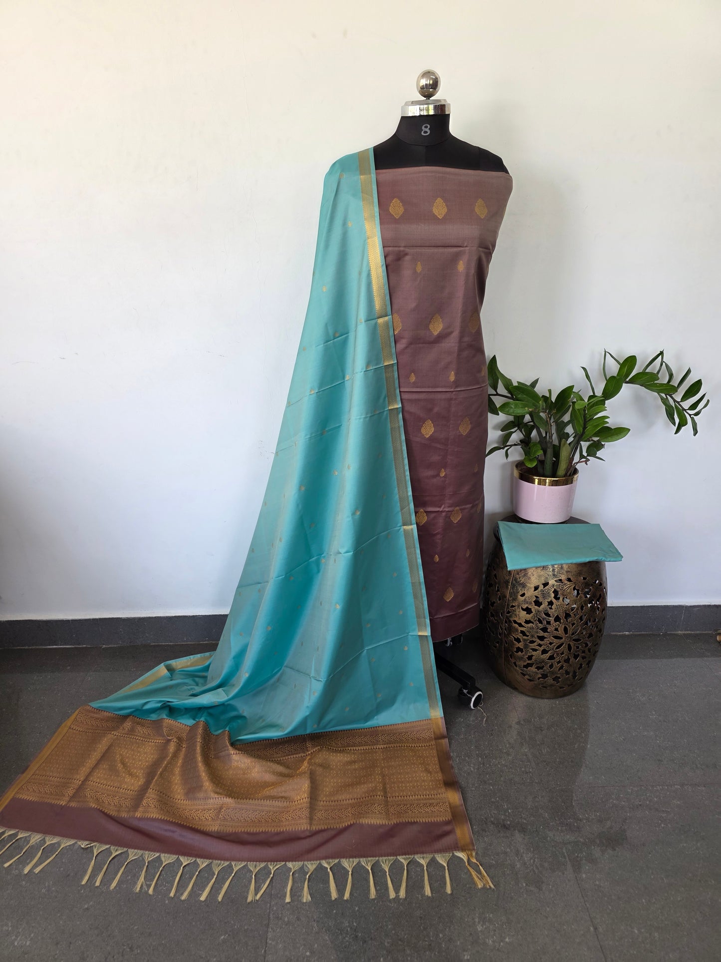 Kanchivaram semi softsilk salwar set - KS28