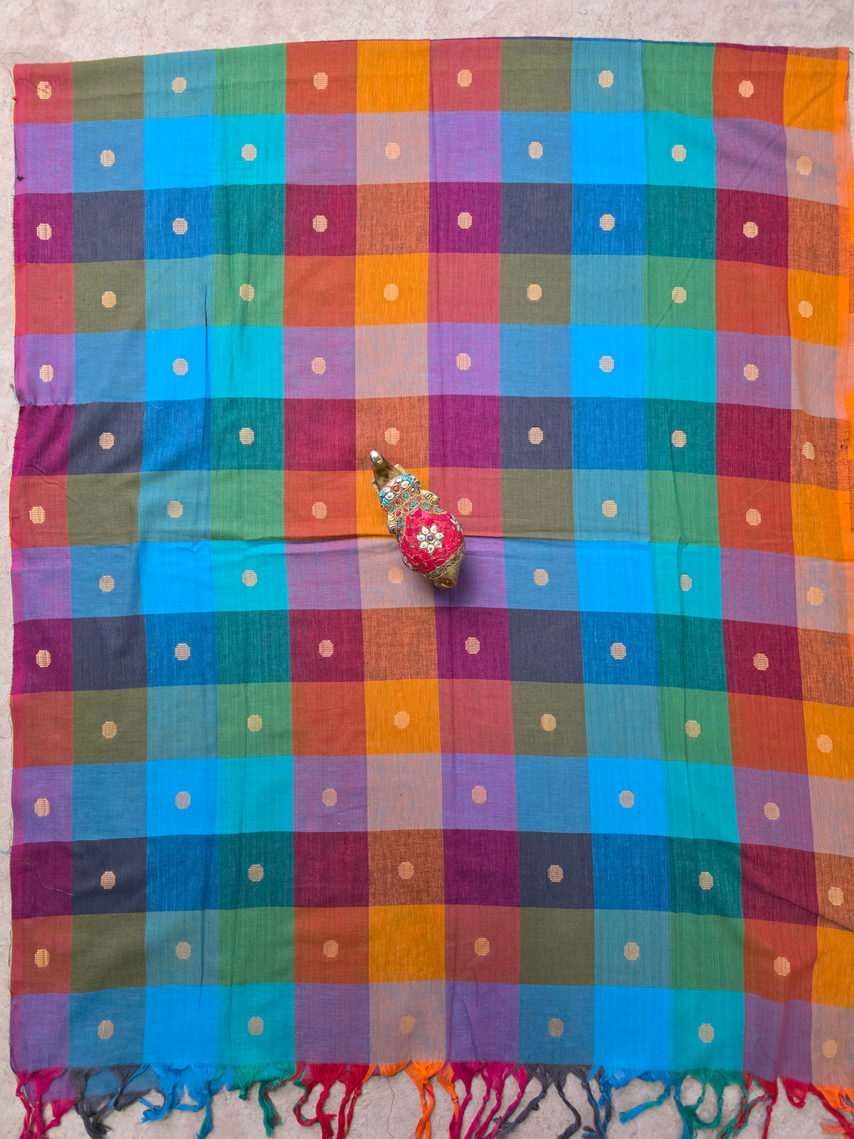Madras kattam prewashed duppatta-MD143