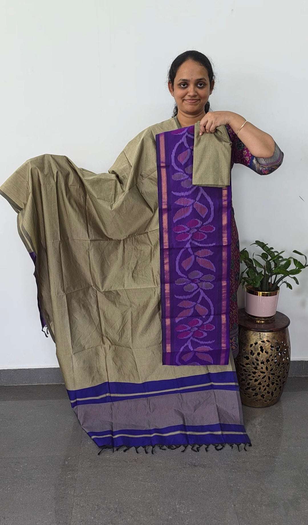 Pochampally sico set with ikkat damn - SD541