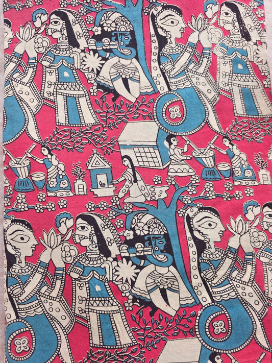 Pure kalamkari cotton running material (1 meter)- KM46