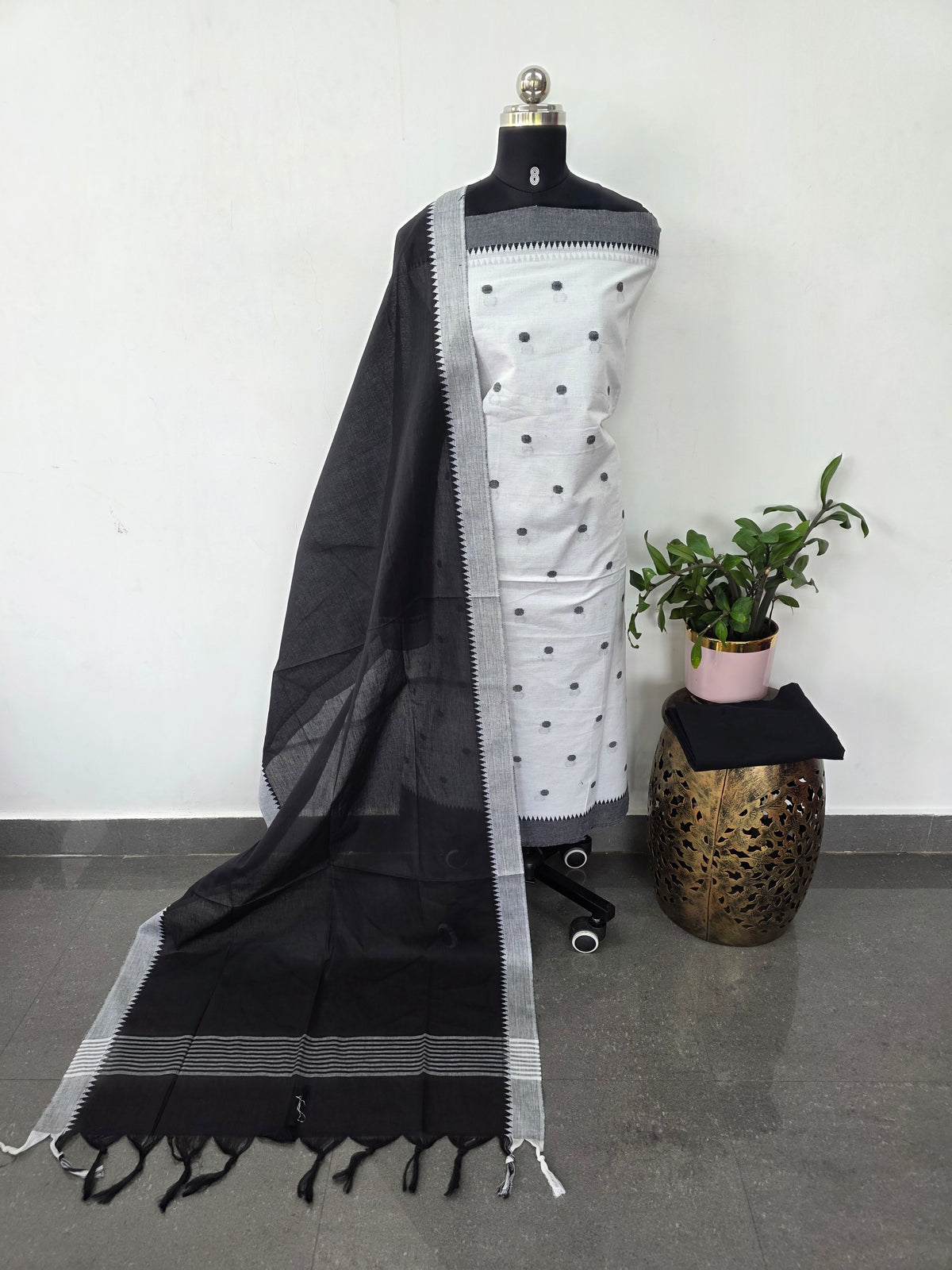 Temple border coin butta south cotton set - HA137