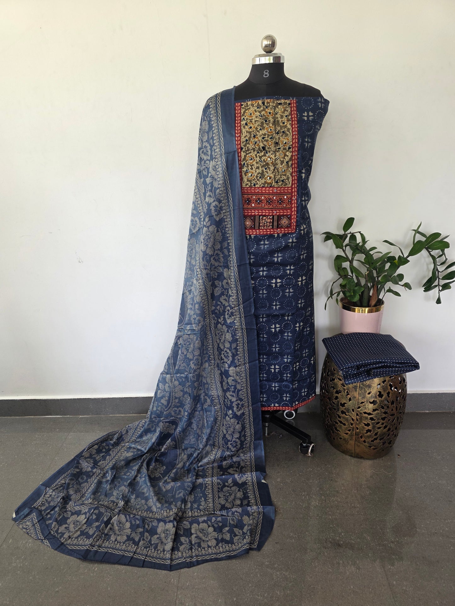 Premium cotton with kalamkari yoke set-SA17