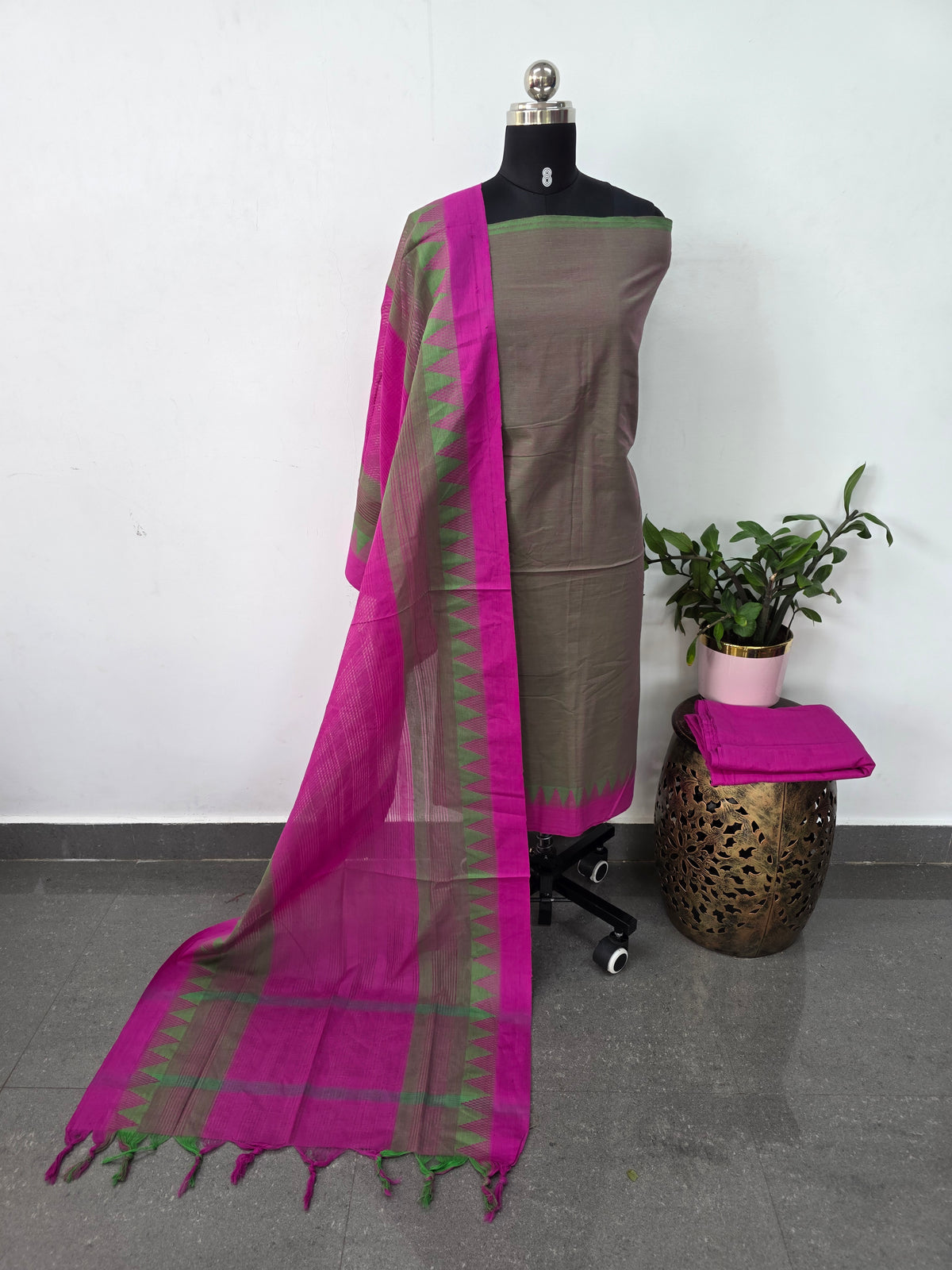South cotton with temple border salwar - HA119