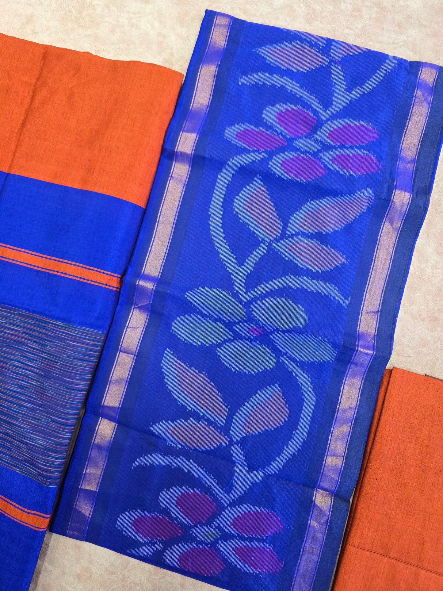 Pochampally sico set with ikkat damn -SD476