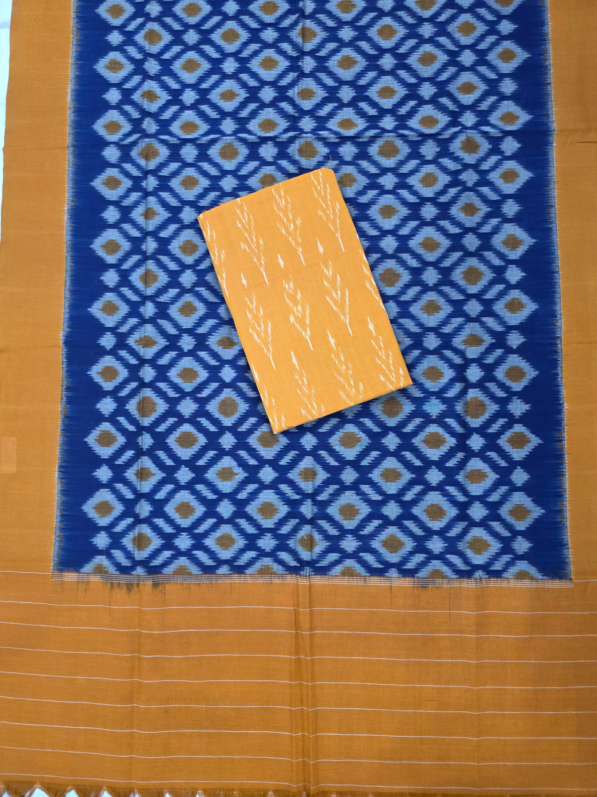 Ikkat cotton with Handloom Mercerised ikkat duppatta - WW808