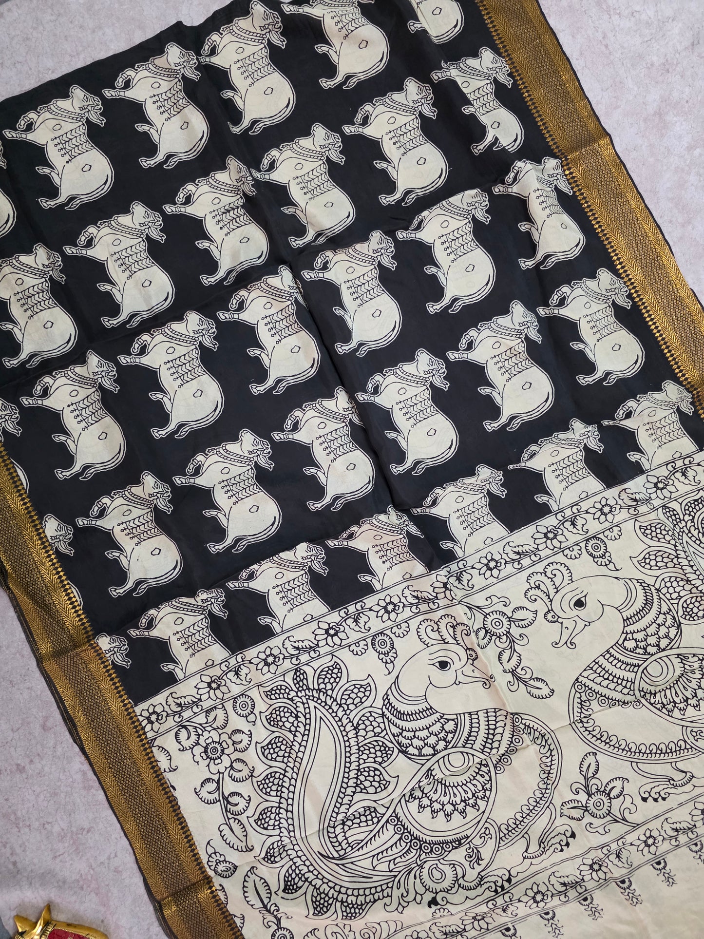 Pure chennuri kalamkari silk duppatta - KAA10