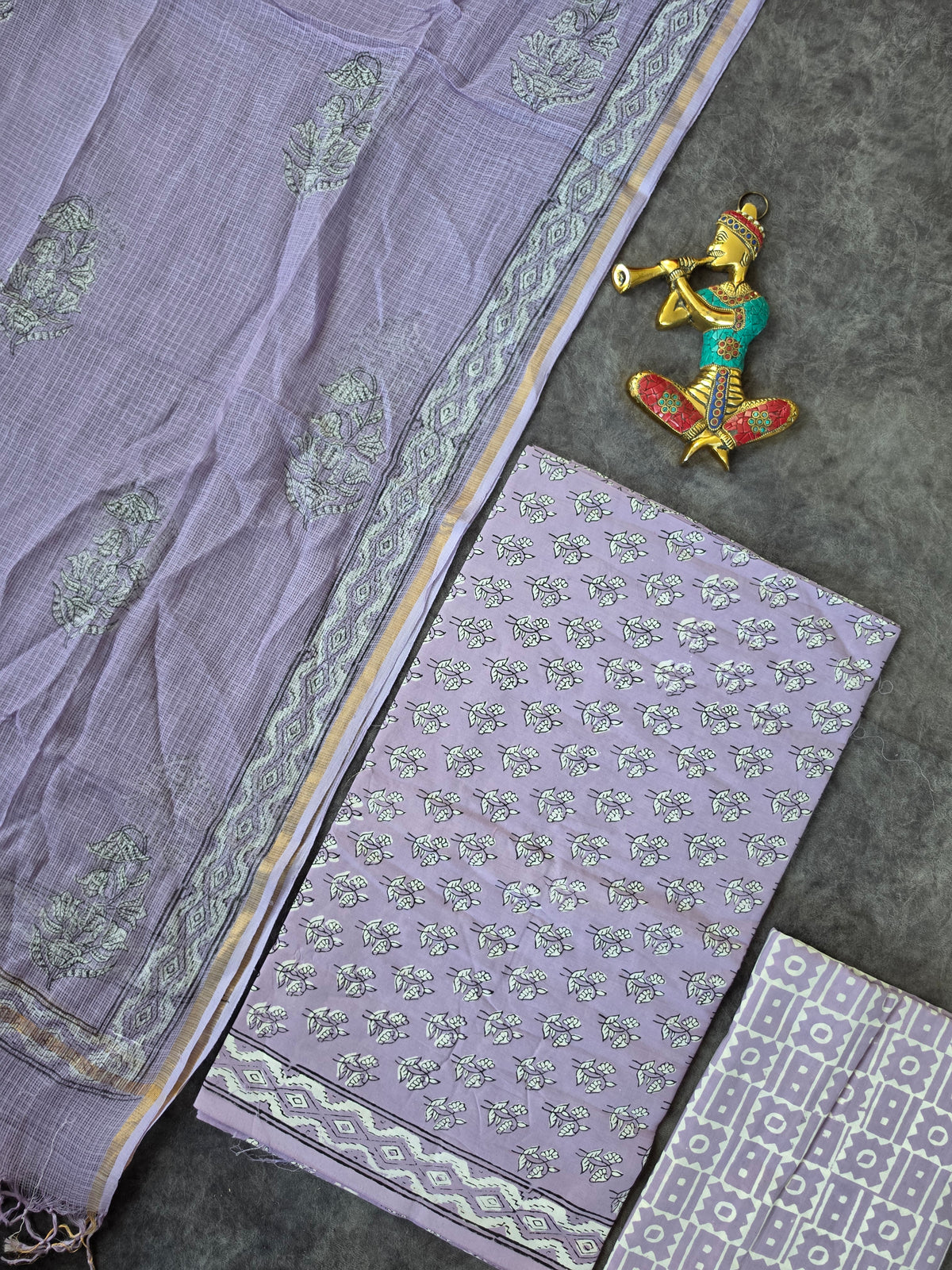 Handblock Jaipuri cotton with Kota duppatta - JA571