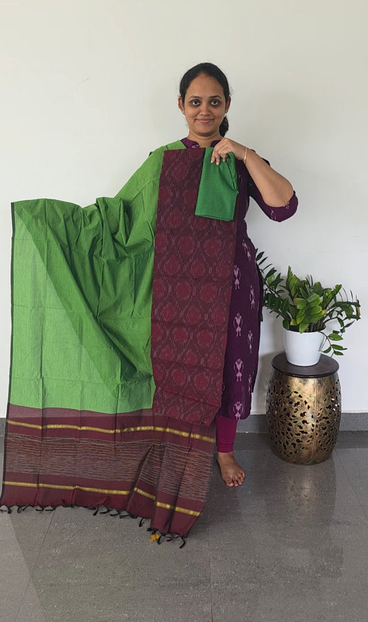 Pochampally full ikkat sico set - SA52