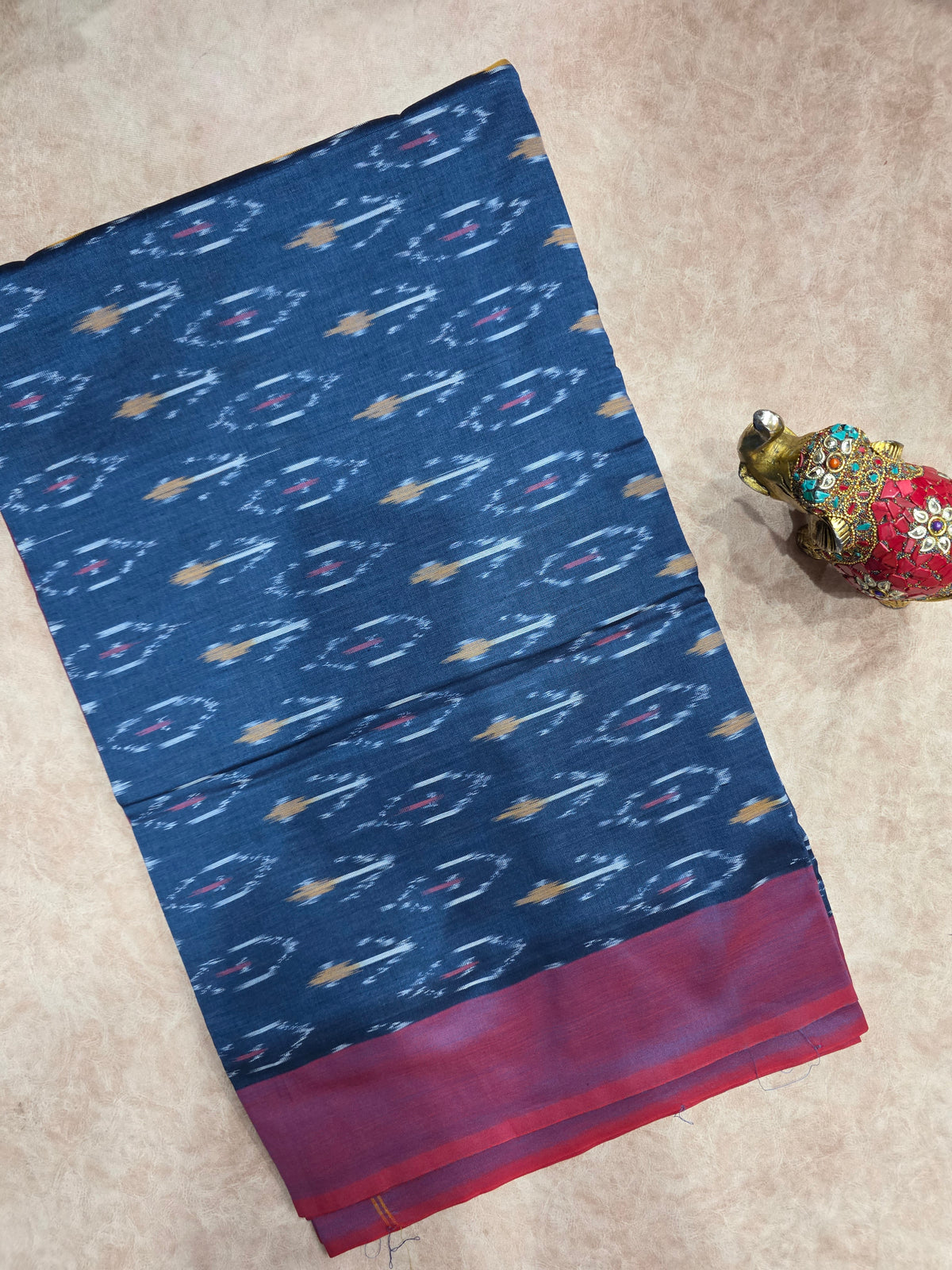 Mercerised warp ikkat saree - WW299